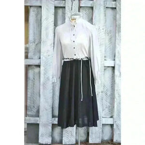 Franky B 60s 70s secretary Day Dress Gray Black costume Medium Women's Retro